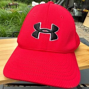 COPY - Under Armour Youth Size Small/Medium Red & Black Baseball Cap Hat.